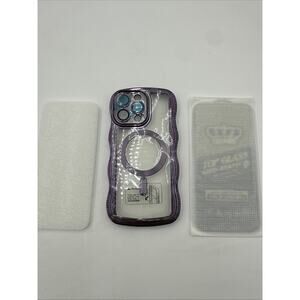 JUESHITUO for iPhone 14 Pro Max Case with Stylish Wave Frame Shape Design